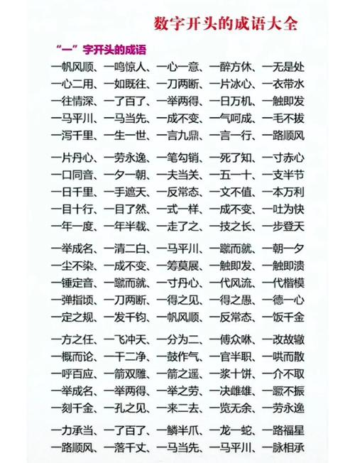 数字成语猜谜100题,数字成语猜谜100题及答案